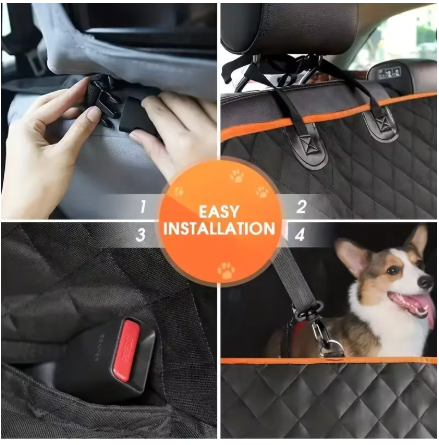 100% Waterproof Dog Car Seat Cover – Nonslip Hammock Back Seat Protector for Pets, Scratchproof & Durable for Cars and Trucks