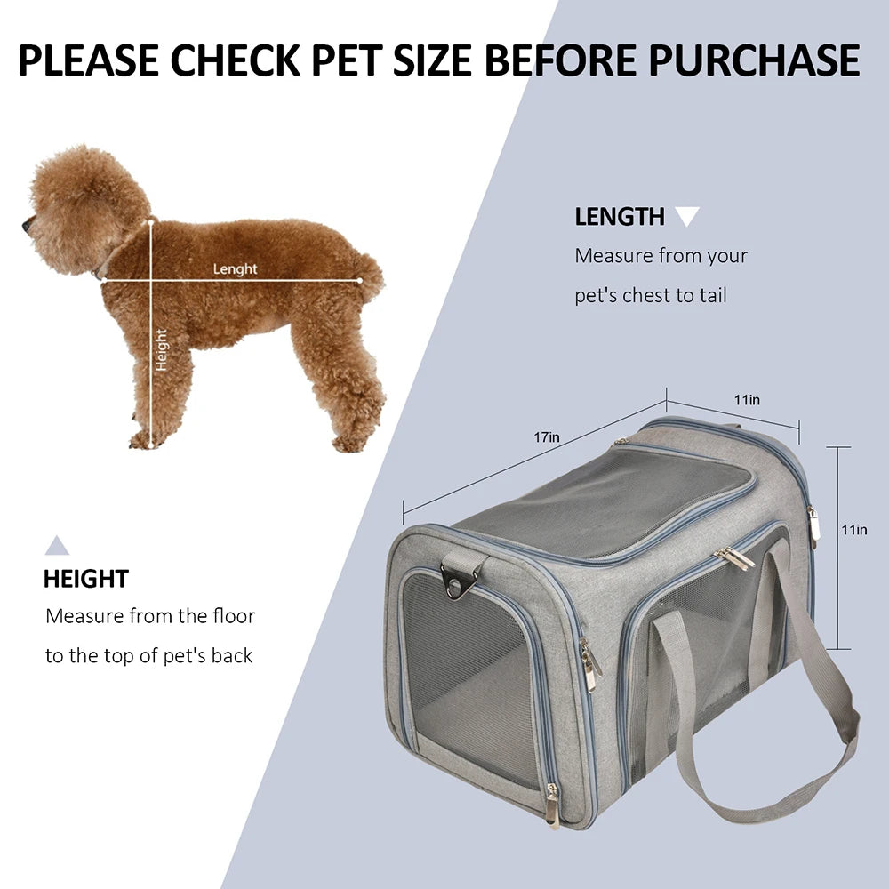 Airline-Approved Dog & Cat Carrier Backpack – Soft-Sided, Waterproof Travel Bag with Fleece Bed for Small Pets