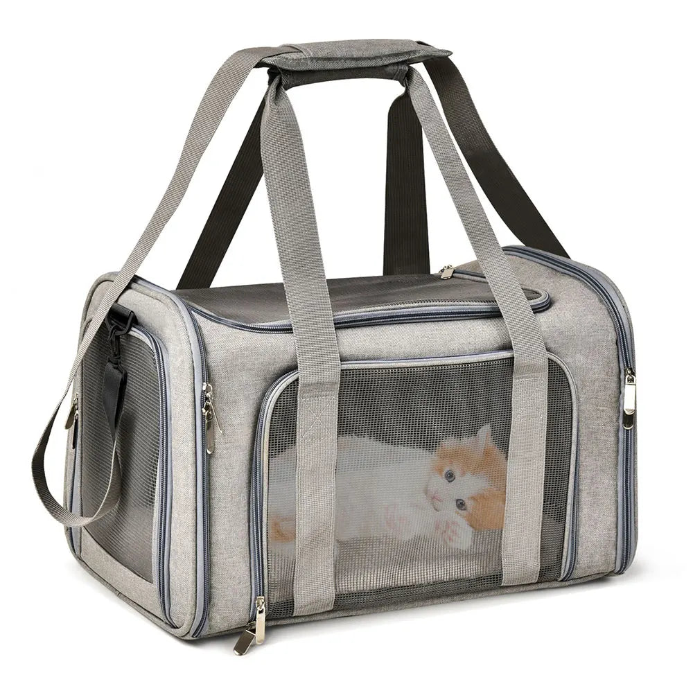 Airline-Approved Dog & Cat Carrier Backpack – Soft-Sided, Waterproof Travel Bag with Fleece Bed for Small Pets