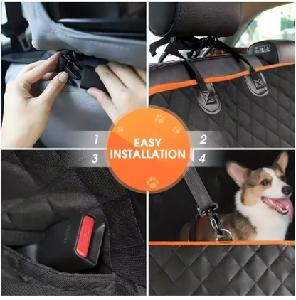100% Waterproof Dog Car Seat Cover – Nonslip Hammock Back Seat Protector for Pets, Scratchproof & Durable for Cars and Trucks