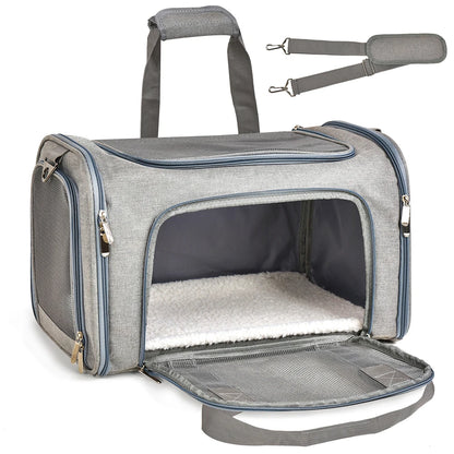 Airline-Approved Dog & Cat Carrier Backpack – Soft-Sided, Waterproof Travel Bag with Fleece Bed for Small Pets