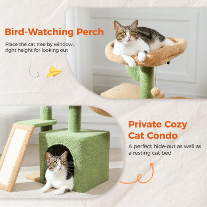 Premium Cat Activity Tree 2-in-1 - Convertible Tower with Hammock & Removable Perch