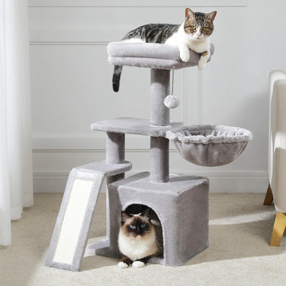 Premium Cat Activity Tree 2-in-1 - Convertible Tower with Hammock & Removable Perch