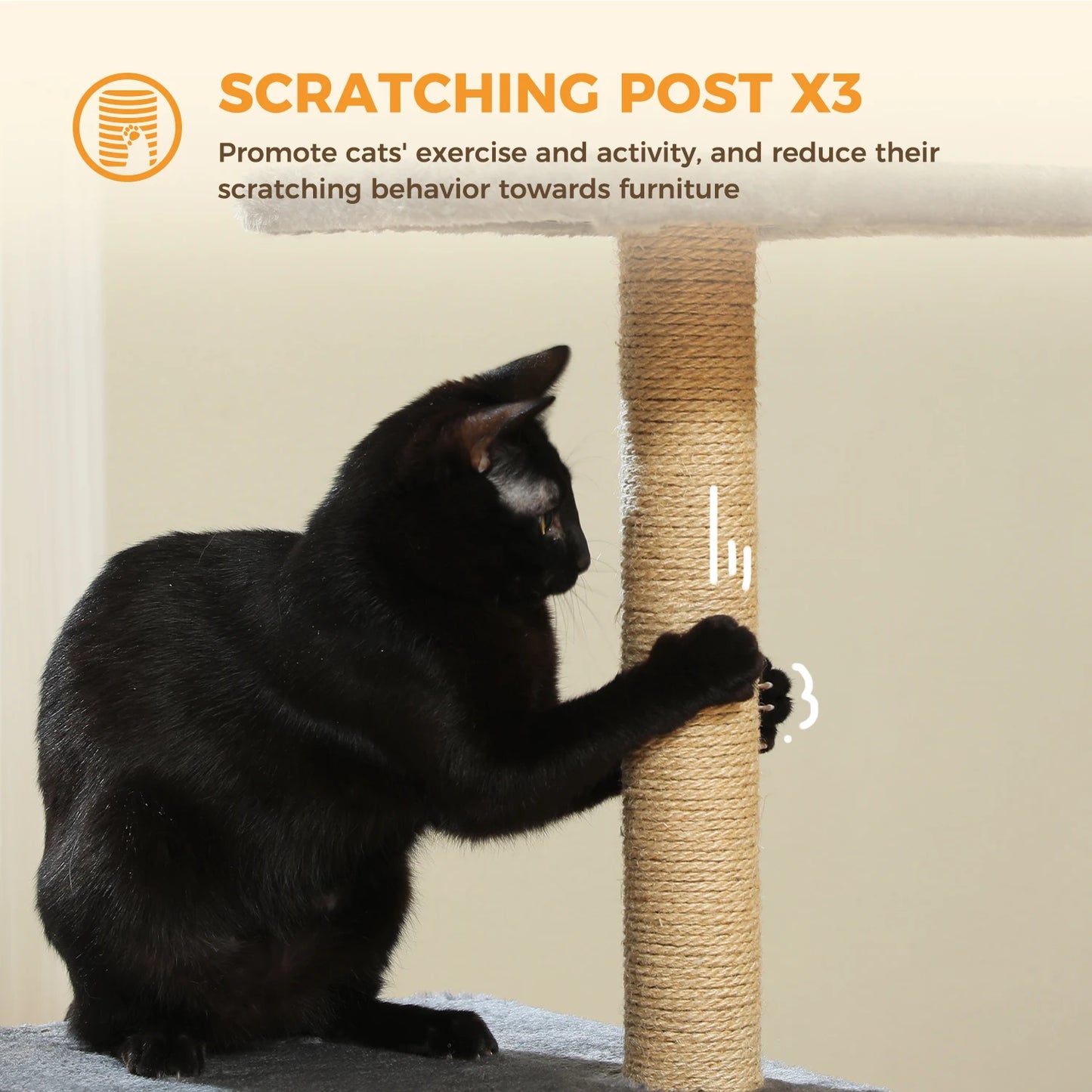 Premium Cat Activity Tree 2-in-1 - Convertible Tower with Hammock & Removable Perch