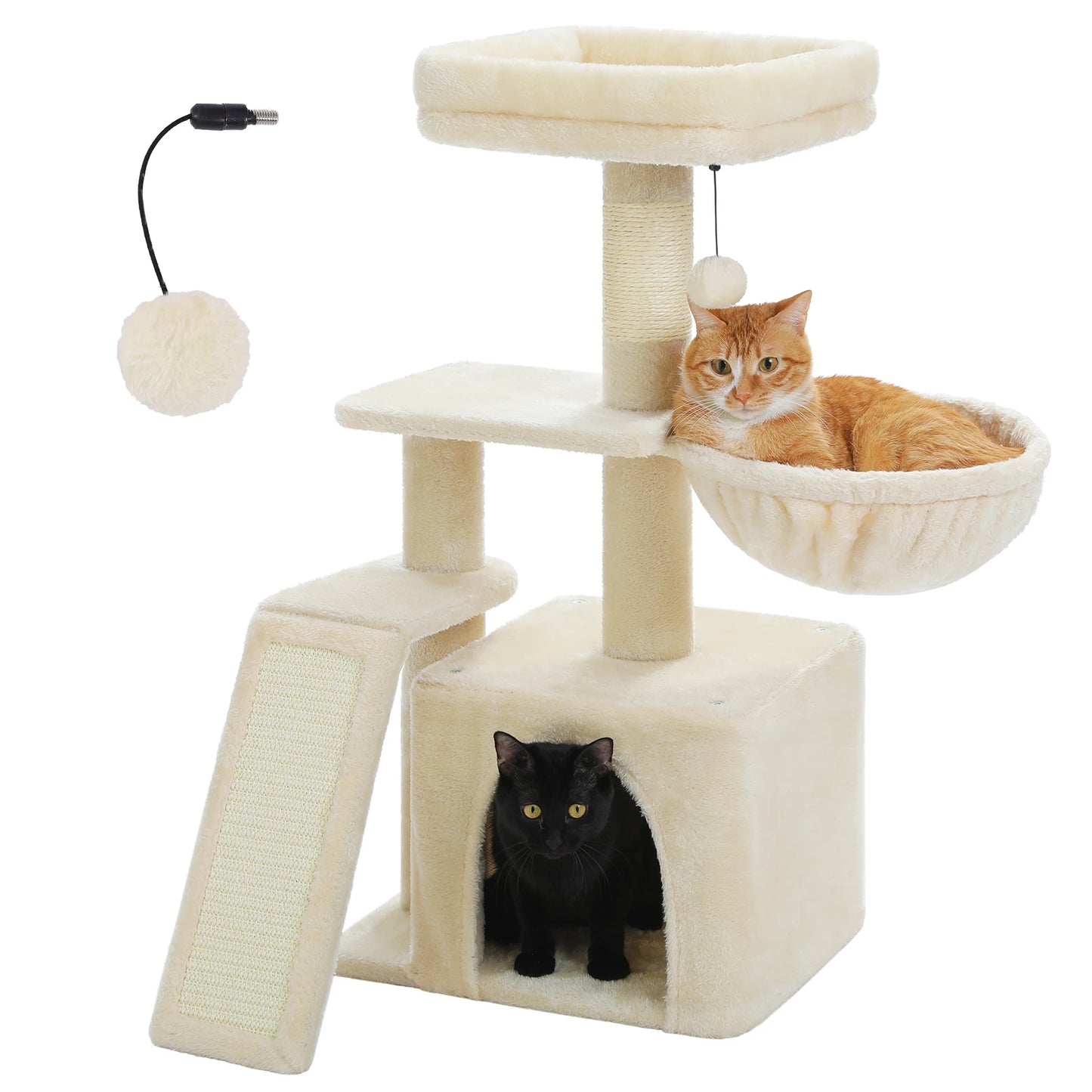 Premium Cat Activity Tree 2-in-1 - Convertible Tower with Hammock & Removable Perch