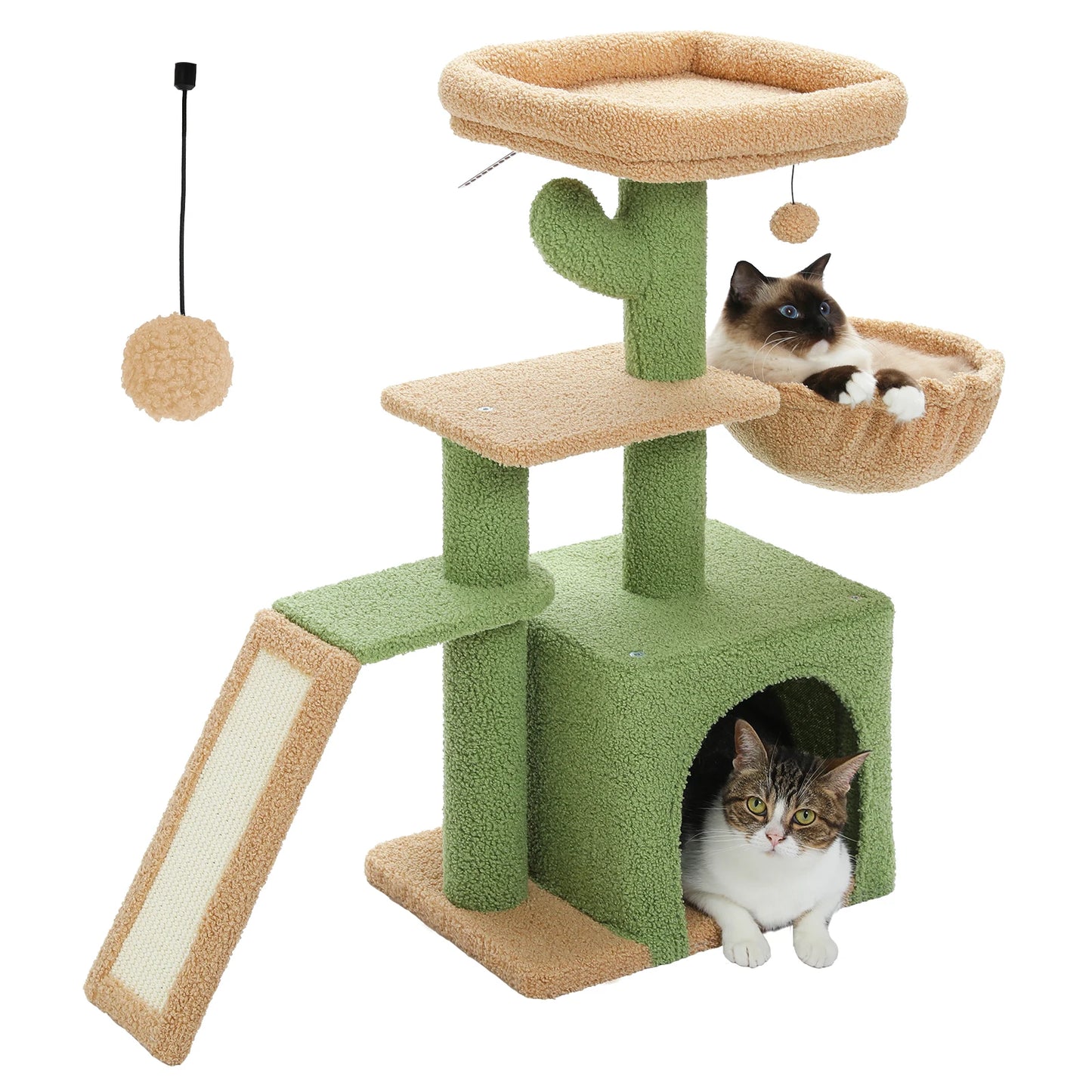 Premium Cat Activity Tree 2-in-1 - Convertible Tower with Hammock & Removable Perch