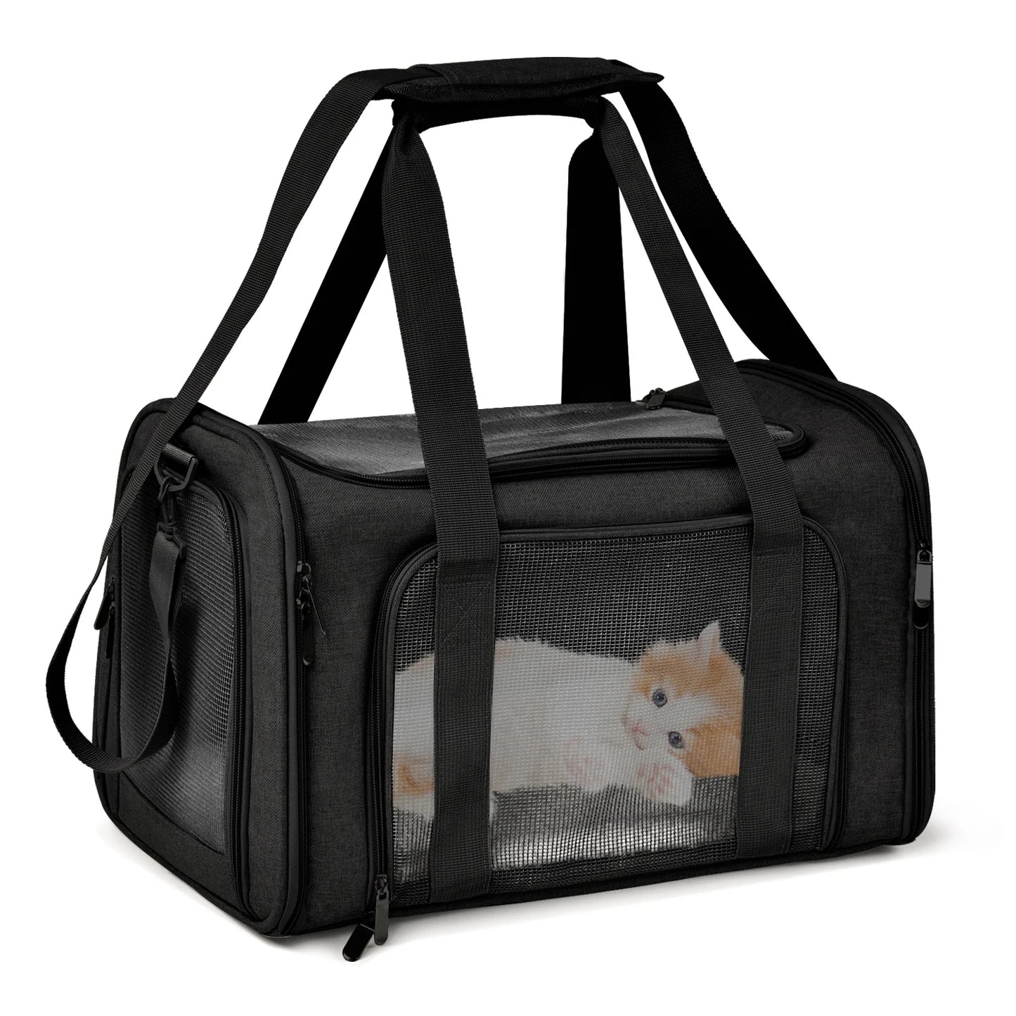 Airline-Approved Dog & Cat Carrier Backpack – Soft-Sided, Waterproof Travel Bag with Fleece Bed for Small Pets