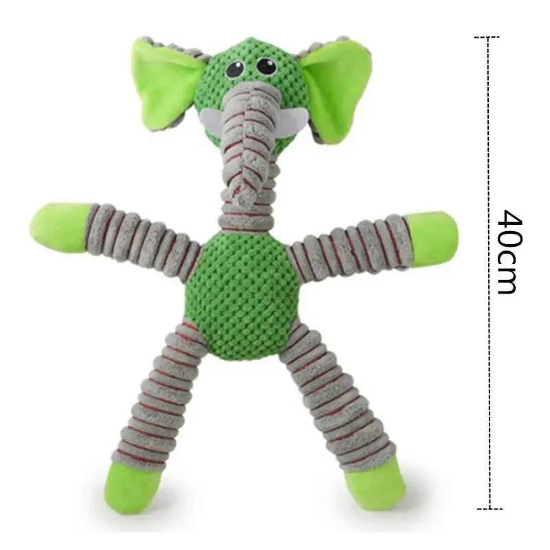 Indestructible Squeaky Dog Toys for Large Dogs Animal Shape Plush Chew Dental Training Puppy Teeth Care