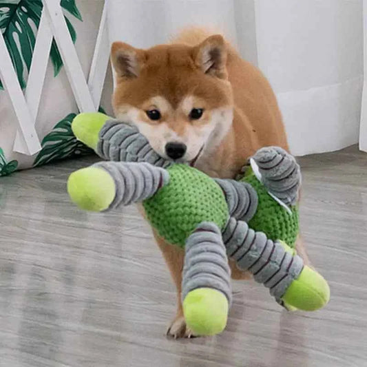 Indestructible Squeaky Dog Toys for Large Dogs Animal Shape Plush Chew Dental Training Puppy Teeth Care