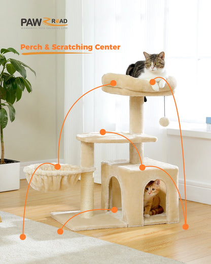 Premium Cat Activity Tree 2-in-1 - Convertible Tower with Hammock & Removable Perch