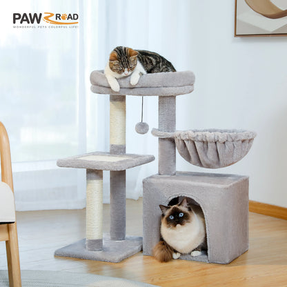 Premium Cat Activity Tree 2-in-1 - Convertible Tower with Hammock & Removable Perch