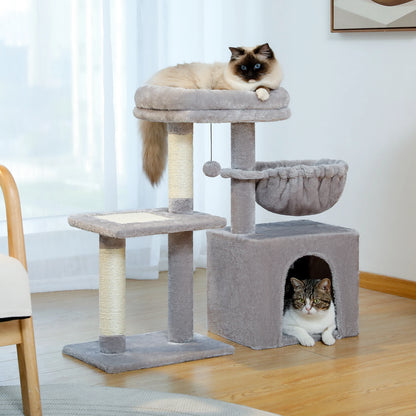 Premium Cat Activity Tree 2-in-1 - Convertible Tower with Hammock & Removable Perch