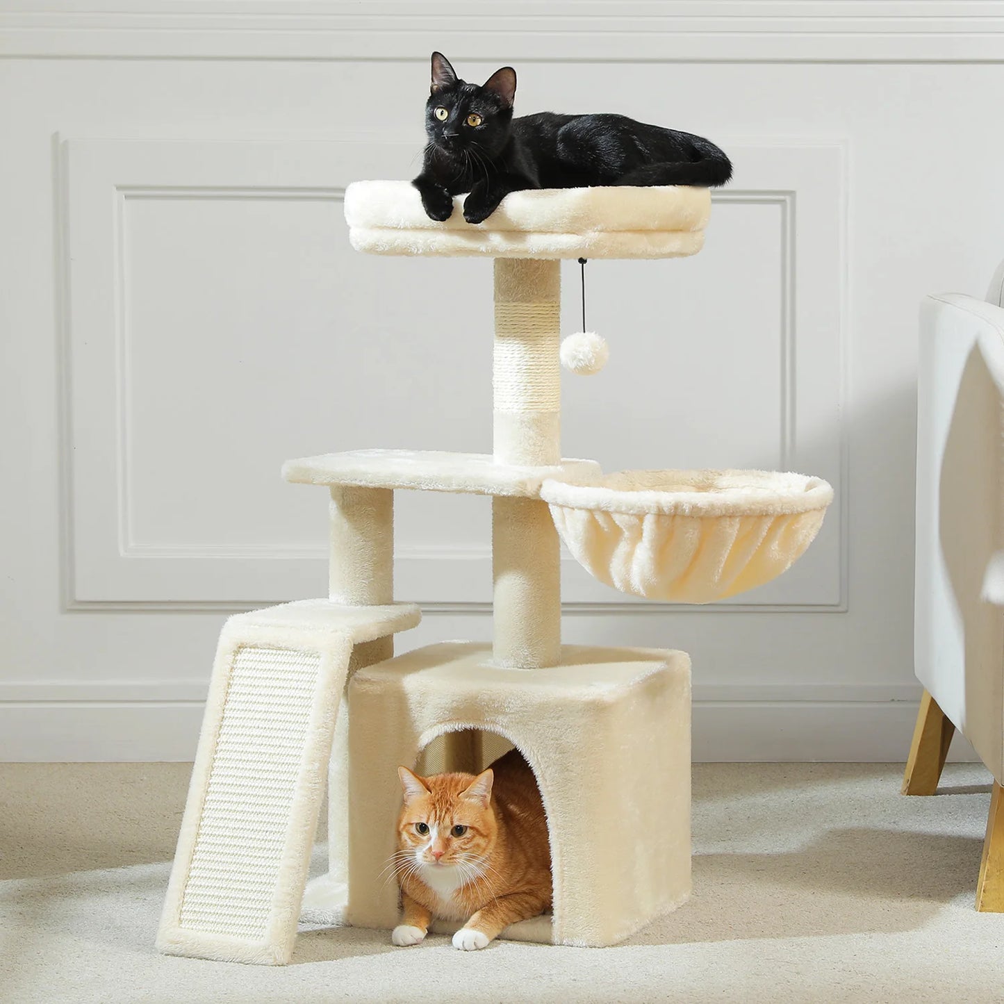 Premium Cat Activity Tree 2-in-1 - Convertible Tower with Hammock & Removable Perch