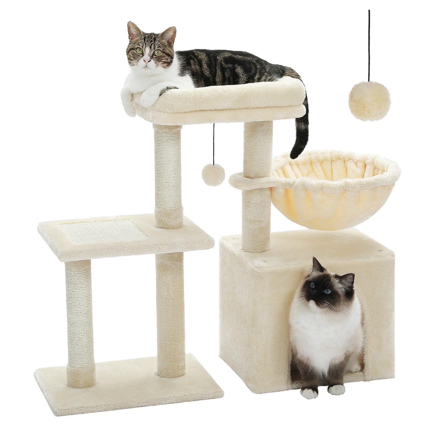 Premium Cat Activity Tree 2-in-1 - Convertible Tower with Hammock & Removable Perch