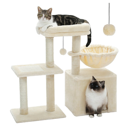 Premium Cat Activity Tree 2-in-1 - Convertible Tower with Hammock & Removable Perch