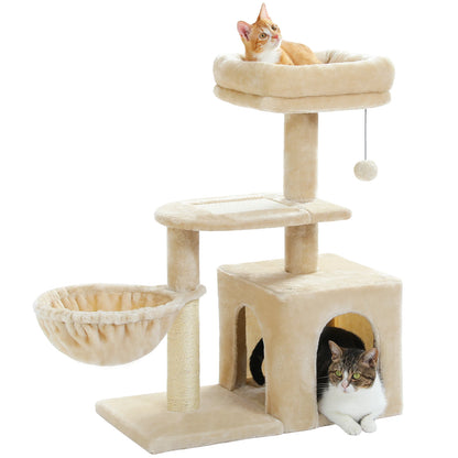 Premium Cat Activity Tree 2-in-1 - Convertible Tower with Hammock & Removable Perch