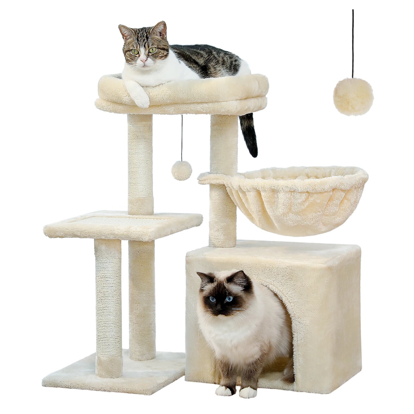 Premium Cat Activity Tree 2-in-1 - Convertible Tower with Hammock & Removable Perch