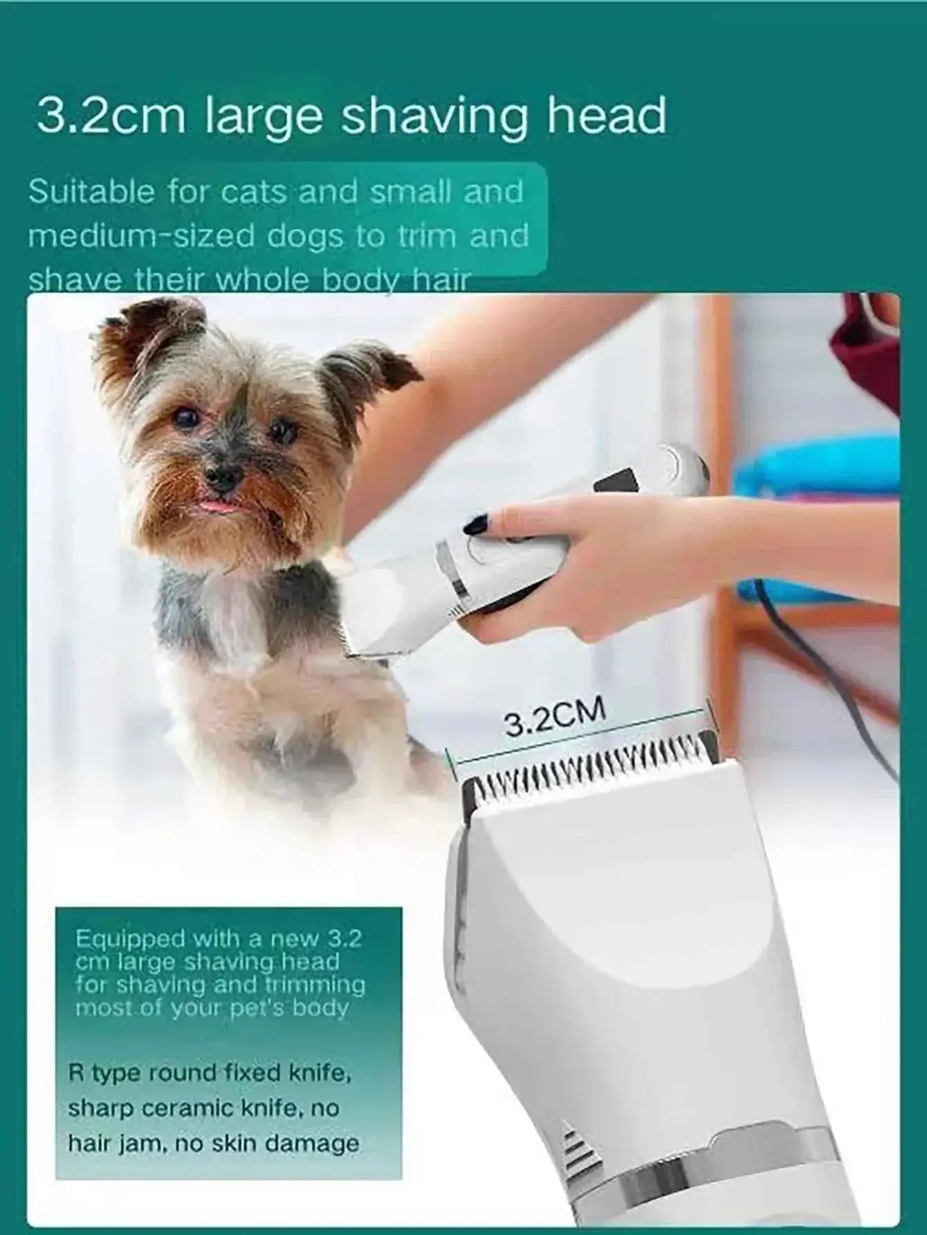 Professional Dog Hair Clippers – Silent USB Rechargeable Grooming Tool for Pets