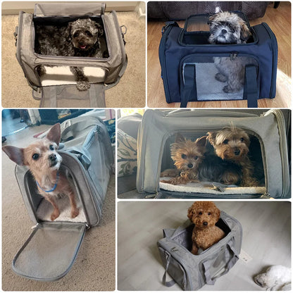 Airline-Approved Dog & Cat Carrier Backpack – Soft-Sided, Waterproof Travel Bag with Fleece Bed for Small Pets