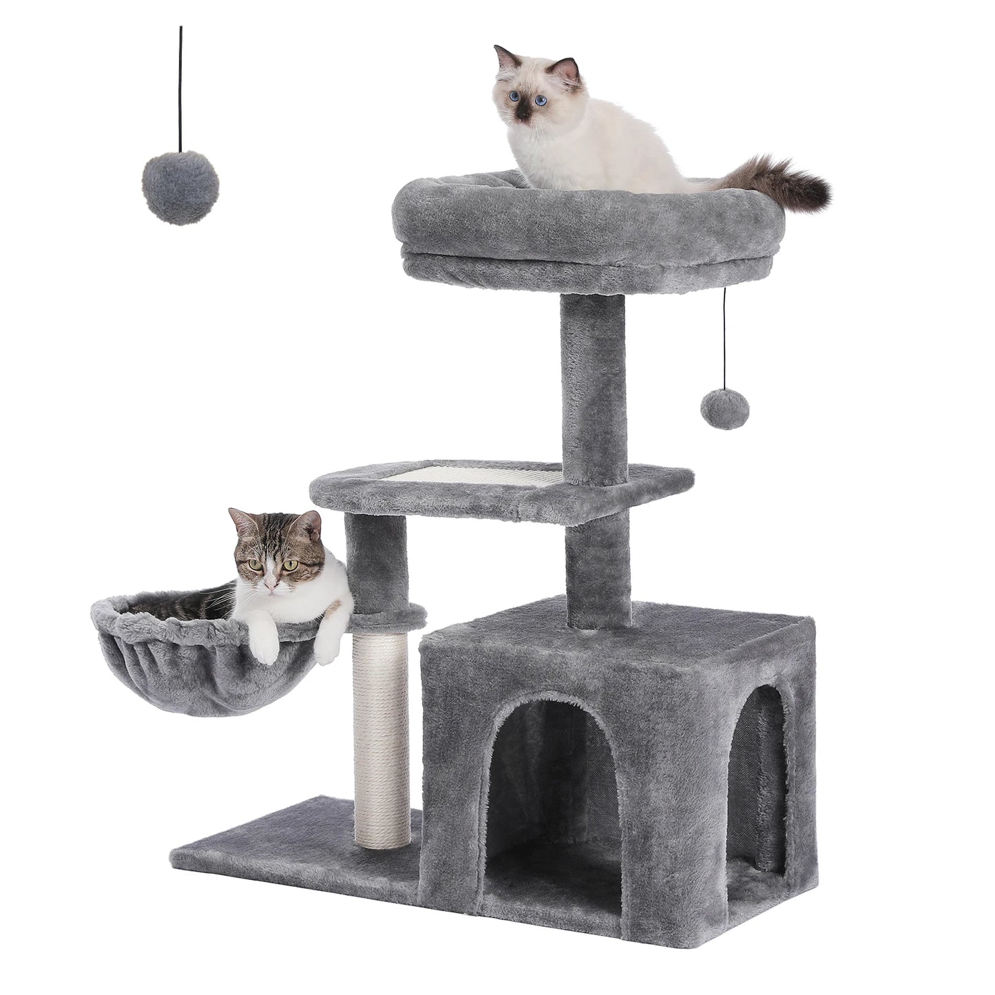 Premium Cat Activity Tree 2-in-1 - Convertible Tower with Hammock & Removable Perch