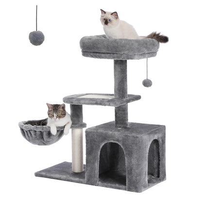 Premium Cat Activity Tree 2-in-1 - Convertible Tower with Hammock & Removable Perch