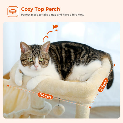 Premium Cat Activity Tree 2-in-1 - Convertible Tower with Hammock & Removable Perch