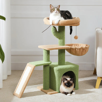 Premium Cat Activity Tree 2-in-1 - Convertible Tower with Hammock & Removable Perch